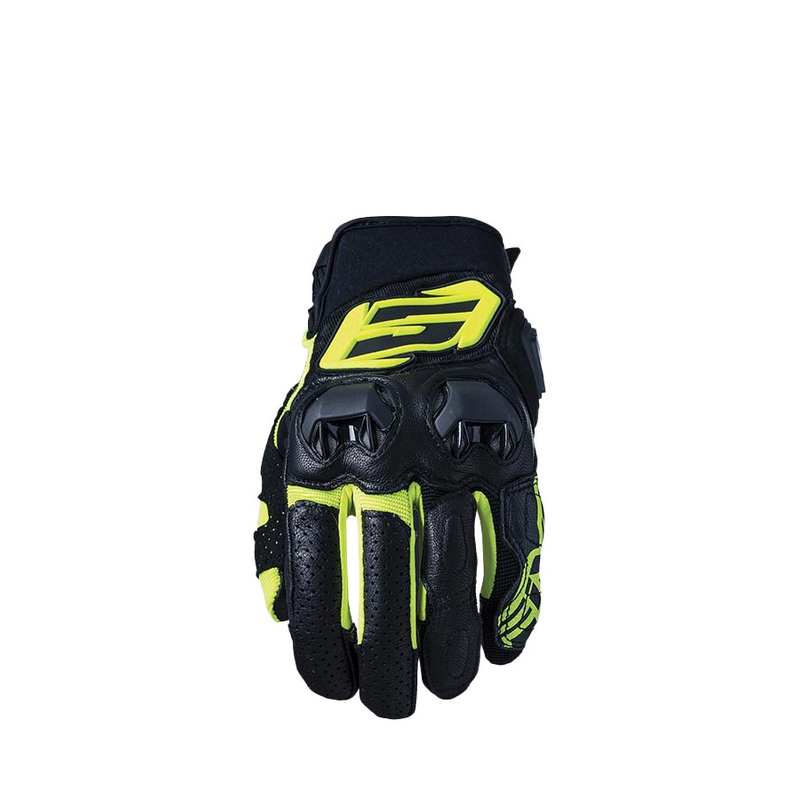 Motociklininko pirštinės FIVE SF3 juoda-fluo geltona