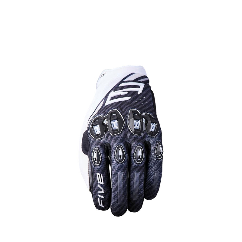 Motociklininko pirštinės FIVE Stunt Evo2 fibre black and white