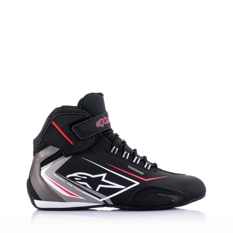 "Alpinestars Sektor" neperšlampami juodos, baltos ir pilkos spalvų motociklininko batai