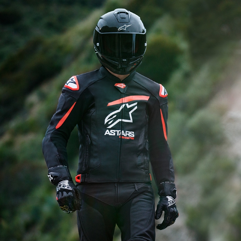 Alpinestars GP plus R 4 Airflow Black-Fluo Red-White odinė motociklininko striukė
