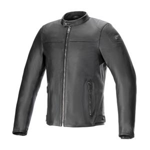 "Alpinestars Blacktrack" juoda odinė motociklo striukė