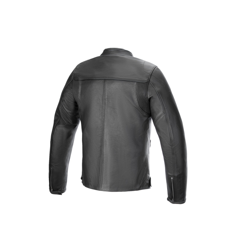 "Alpinestars Blacktrack" juoda odinė motociklo striukė