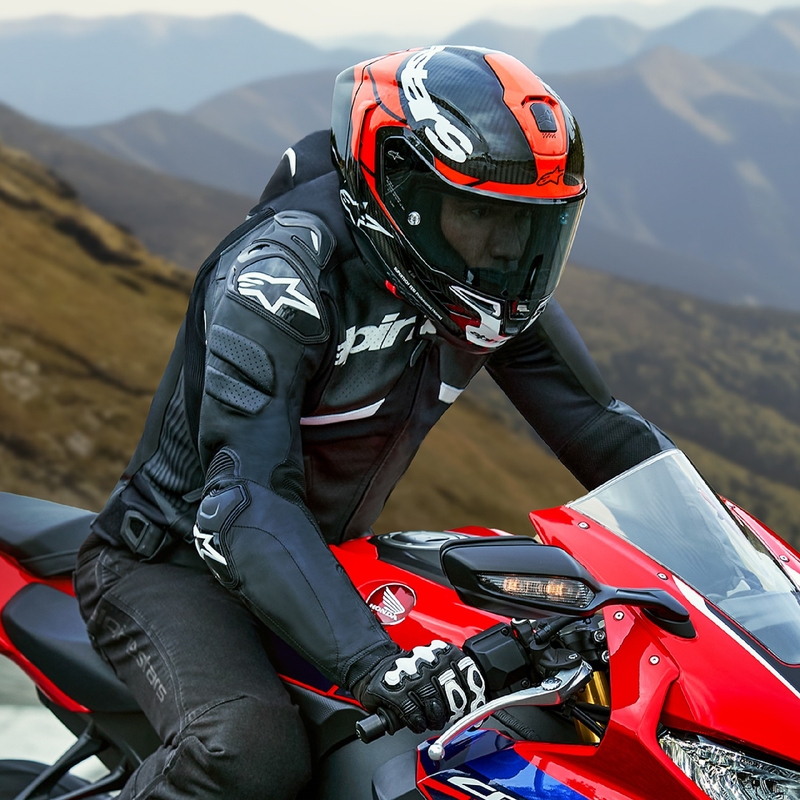 Alpinestars Atem 5 juodai balta odinė motociklo striukė