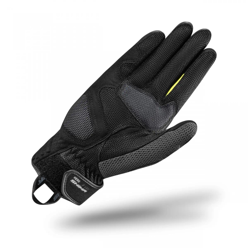 Moteriškos motociklininko pirštinės Shima Hero black-fluo yellow