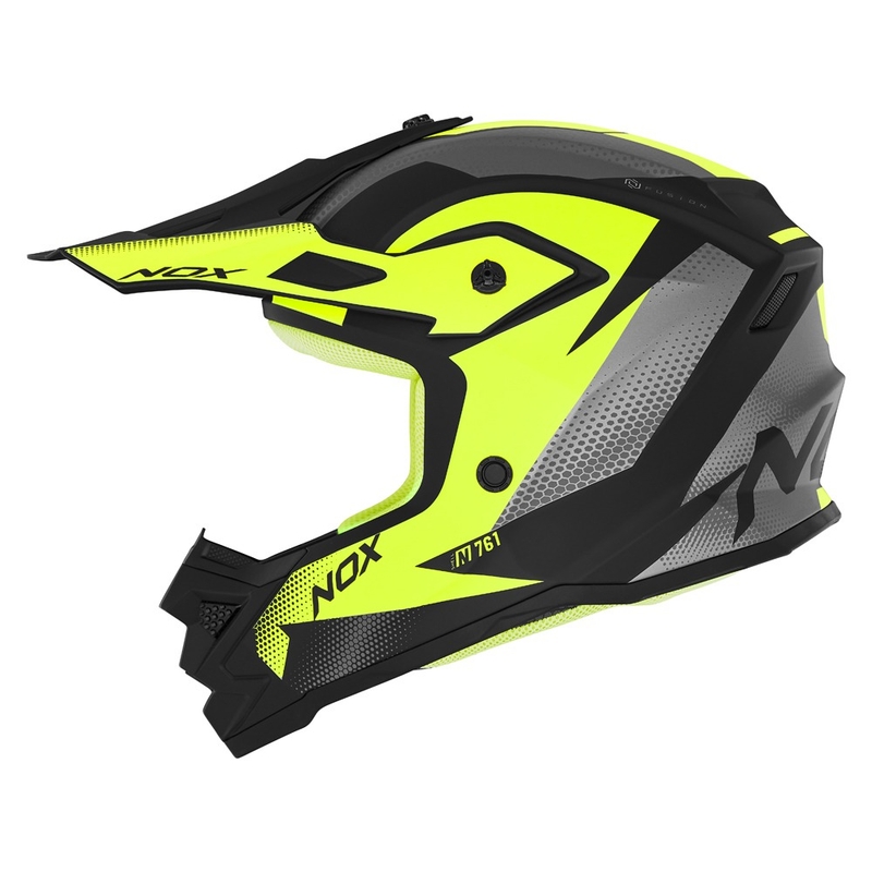 Dětská motokrosová helma NOX N761 MX fluo žluto-černo-šedá