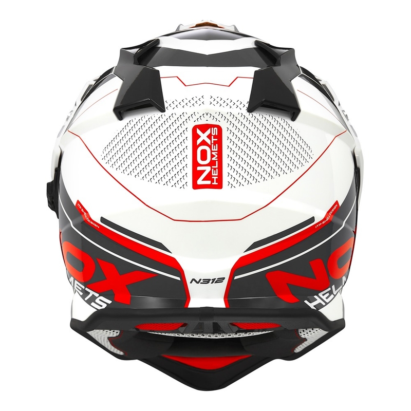 Enduro helma NOX N312 Drone bílo-černo-červená