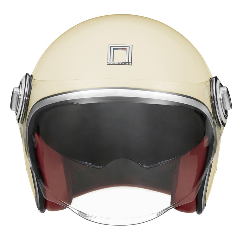Atviras motociklininko šalmas NOX PREMIUM Heritage cream white