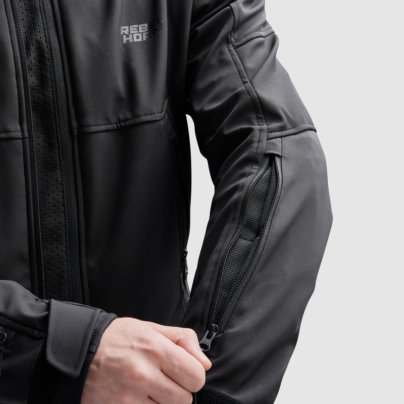 Softshell motociklininko striukė Rebelhorn Slash Black