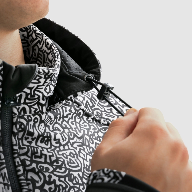 Softshell motociklininko striukė Rebelhorn Slash Noriaki juoda ir balta