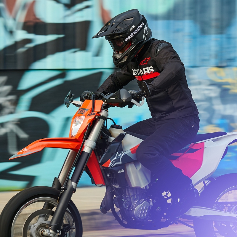 Alpinestars SMX Air juoda-fluo raudona motociklininko striukė