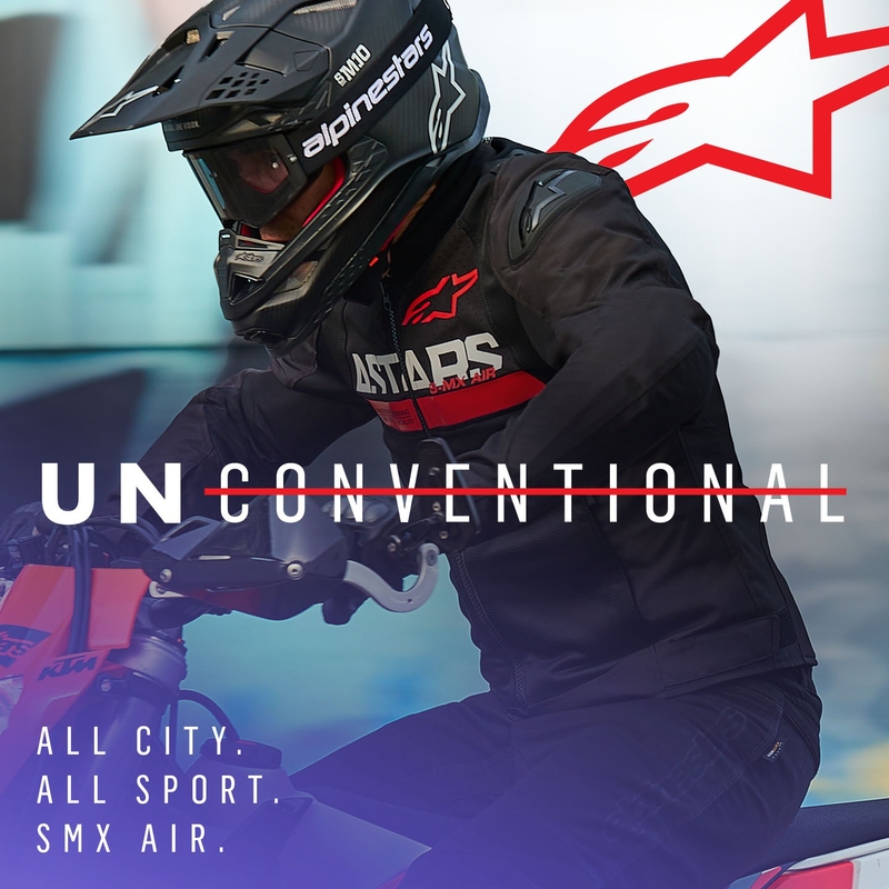 Alpinestars SMX Air juoda-fluo raudona motociklininko striukė