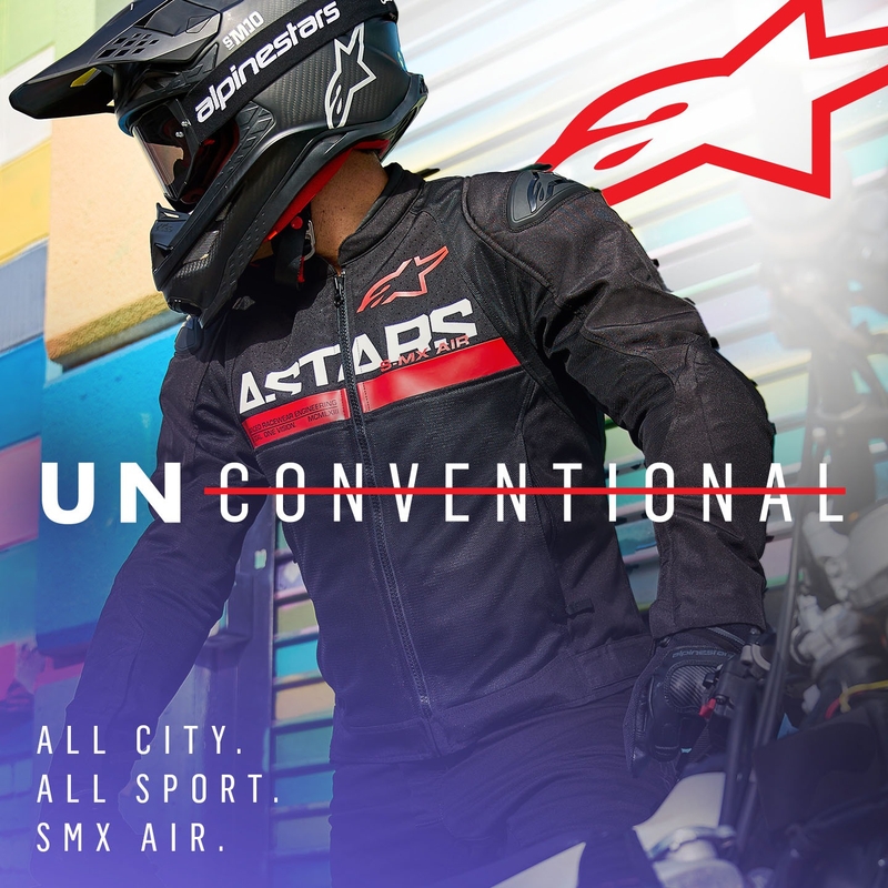Alpinestars SMX Air juoda-fluo raudona motociklininko striukė
