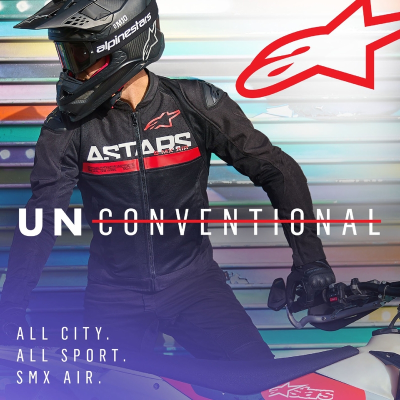 Alpinestars SMX Air juoda-fluo raudona motociklininko striukė
