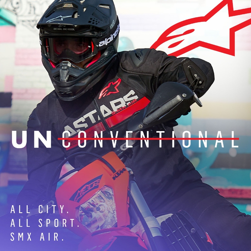 Alpinestars SMX Air juoda-fluo raudona motociklininko striukė