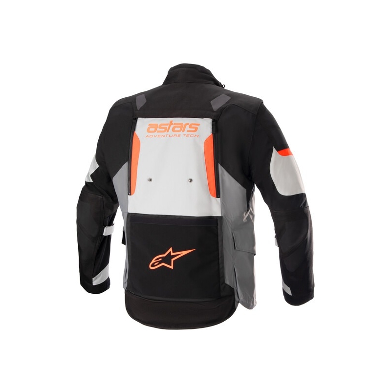 Alpinestars Halo Drystar šviesiai pilka-tamsiai pilka-juoda-fluo raudona motociklininko striukė