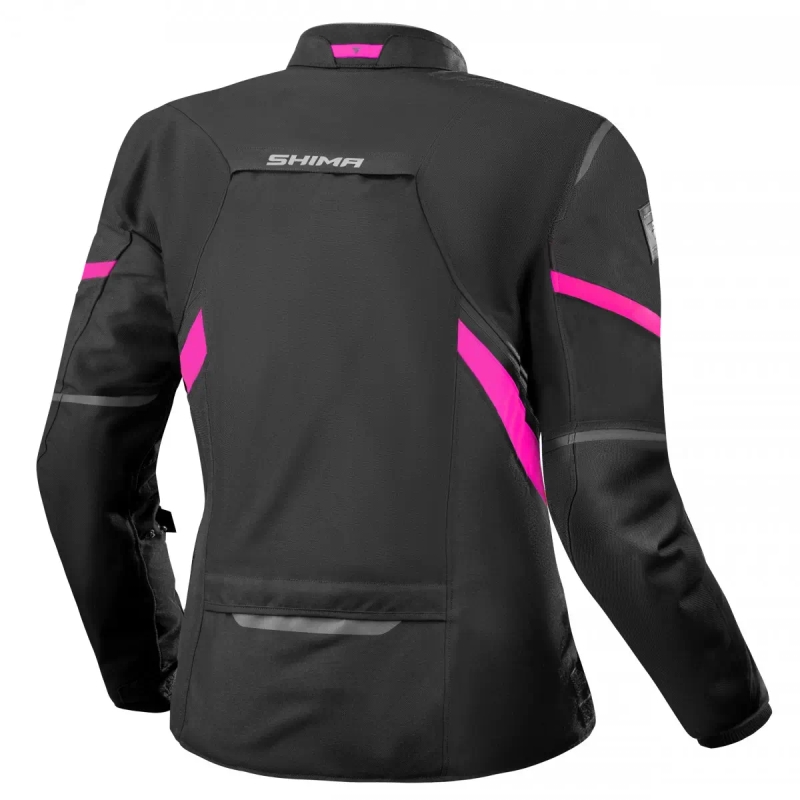 Moteriška Shima Rush 2.0 Black and Pink motociklininko striukė