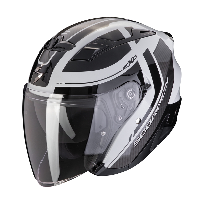 Atviras motociklininko šalmas SCORPION EXO-230 PUL pilkai juodas išpardavimas