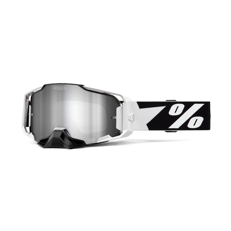 Motokroso akiniai 100% - JAV ARMEGA Renen silver plexi