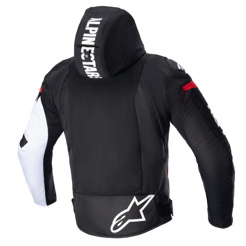 Alpinestars Zaca Air neperšlampama motociklininko striukė juoda-balta-fluo raudona
