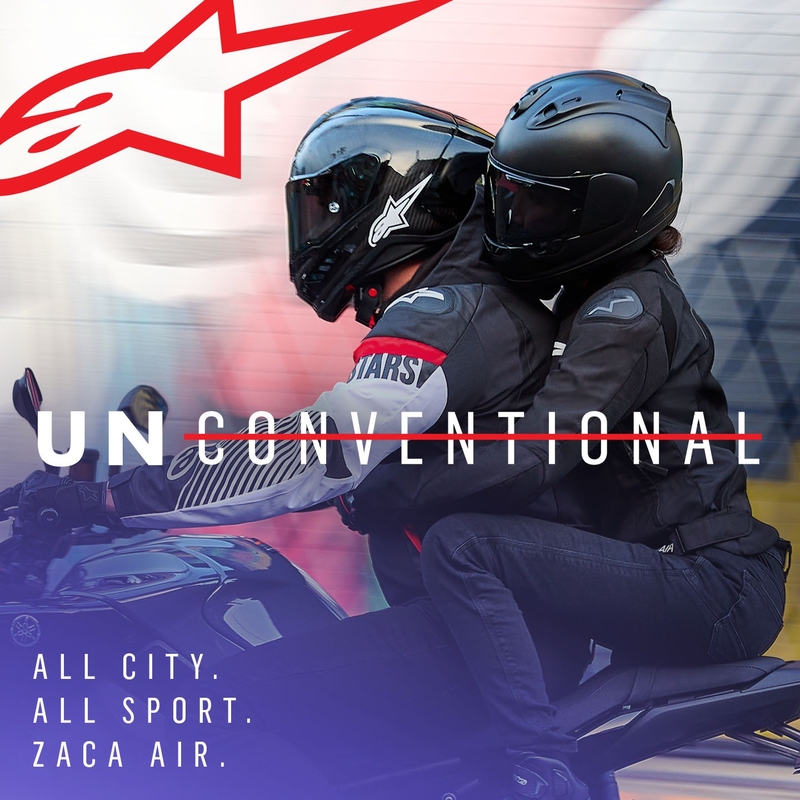 Alpinestars Zaca Air neperšlampama motociklininko striukė juoda-balta-fluo raudona
