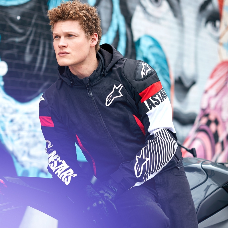 Alpinestars Zaca Air neperšlampama motociklininko striukė juoda-balta-fluo raudona