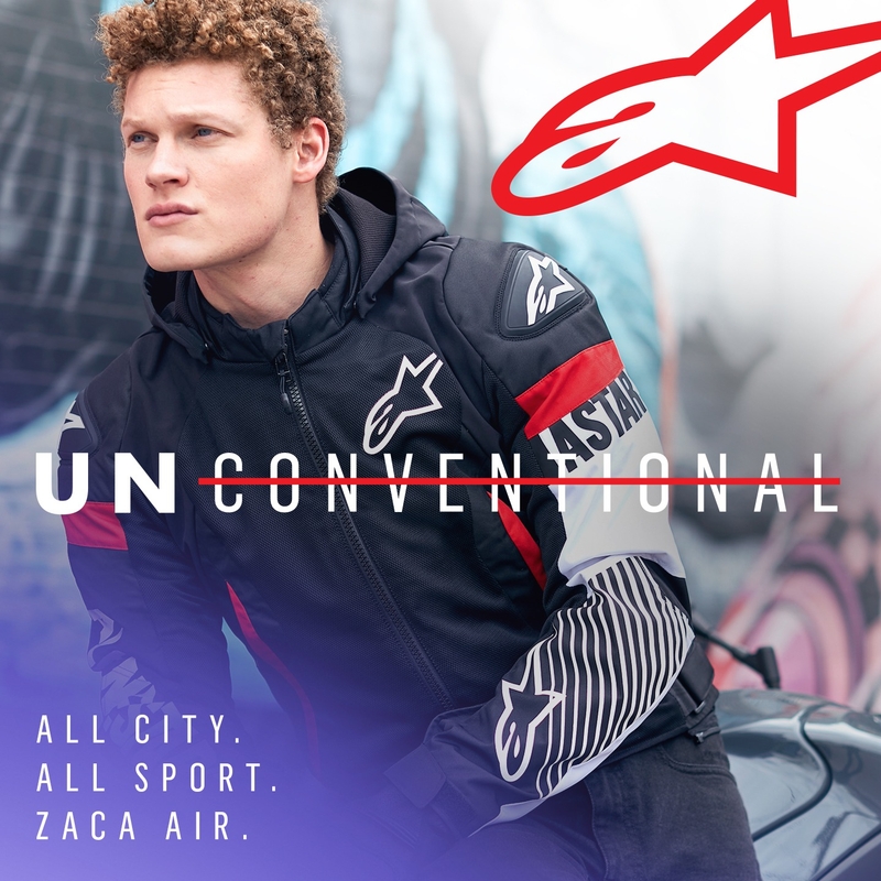 Alpinestars Zaca Air neperšlampama motociklininko striukė juoda-balta-fluo raudona
