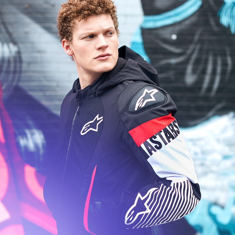 Alpinestars Zaca Air neperšlampama motociklininko striukė juoda-balta-fluo raudona