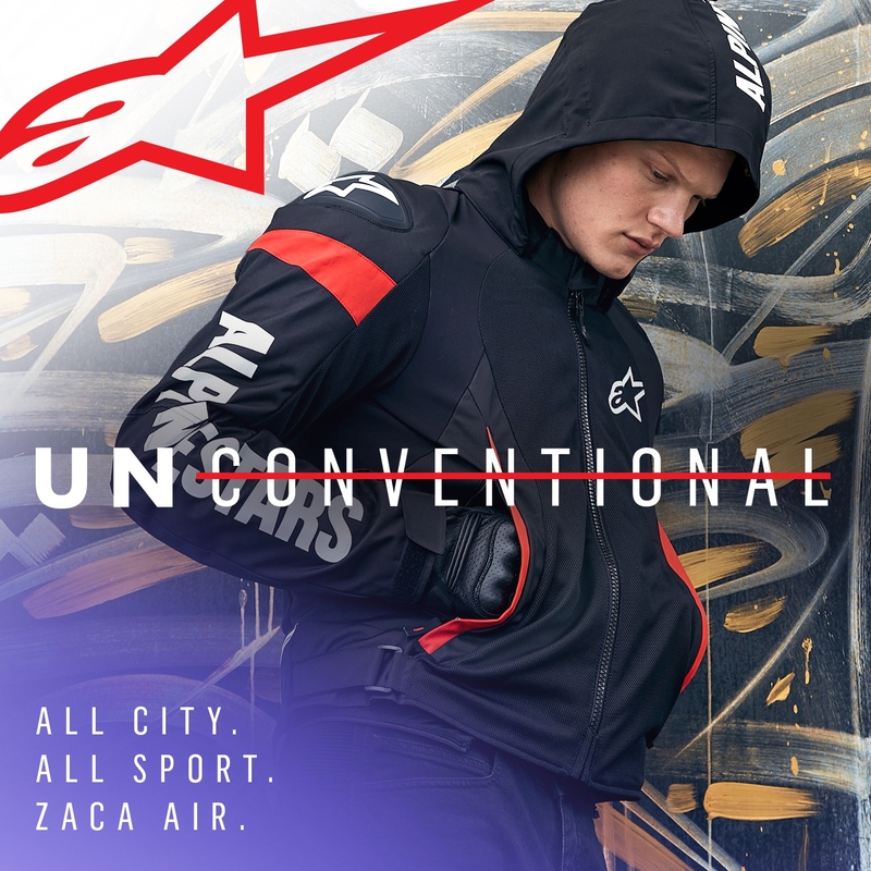 Alpinestars Zaca Air neperšlampama motociklininko striukė juoda-balta-fluo raudona