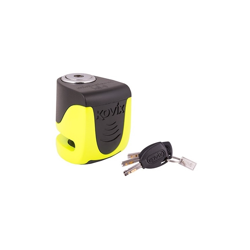 Zámek na kotoučovou brzdu s alarmem KOVIX KS6 fluo žlutý
