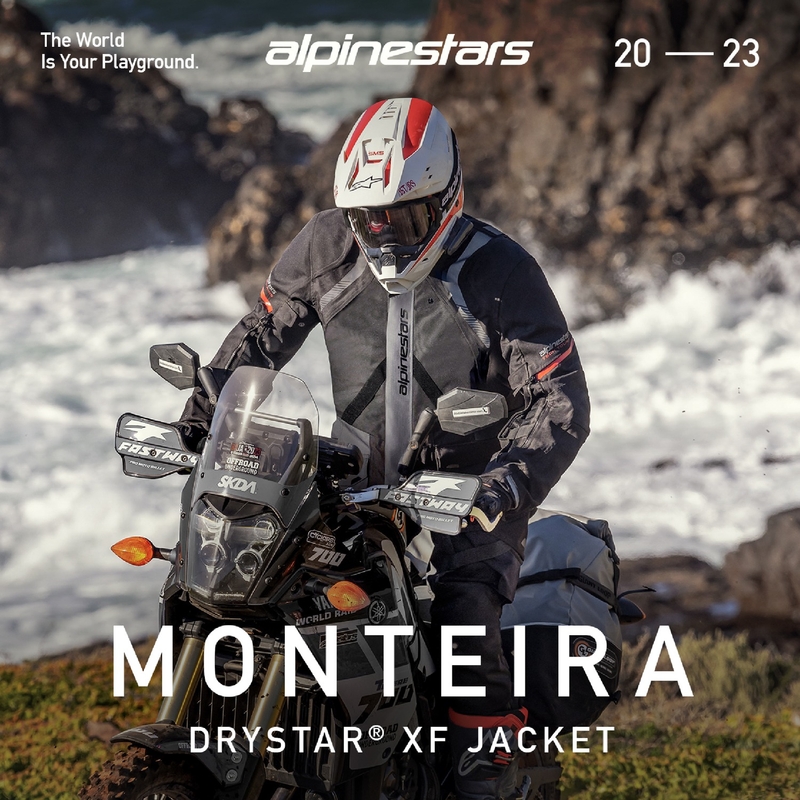Alpinestars Monteira Drystar XF juodai raudona motociklininko striukė
