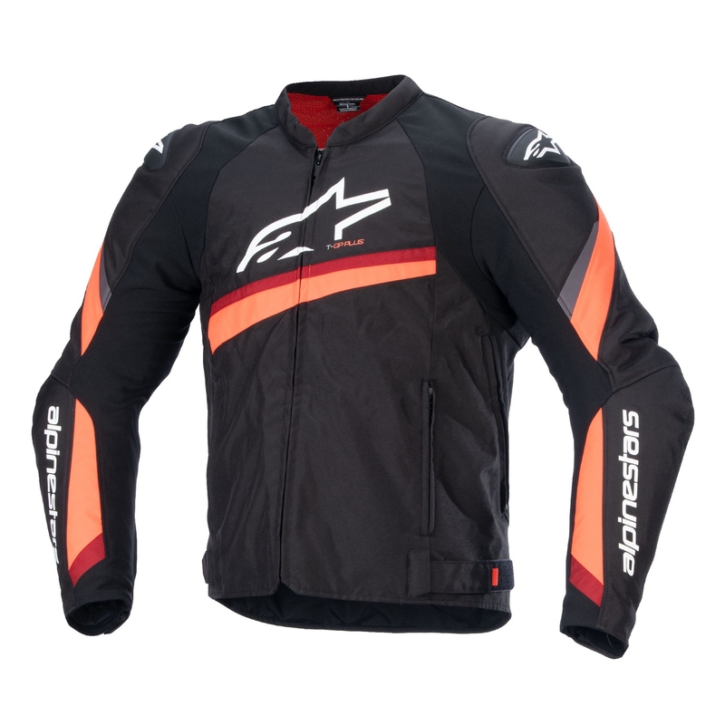 Alpinestars T-GP PLUS R 4 juoda-fluo raudona motociklininko striukė