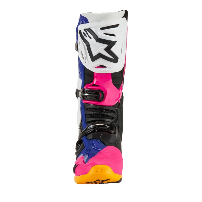 Alpinestars Tech 10 Limited Edition Coast White-Dark Blue-Pink-Fluo Yellow-Orange-Black motociklininkų batai