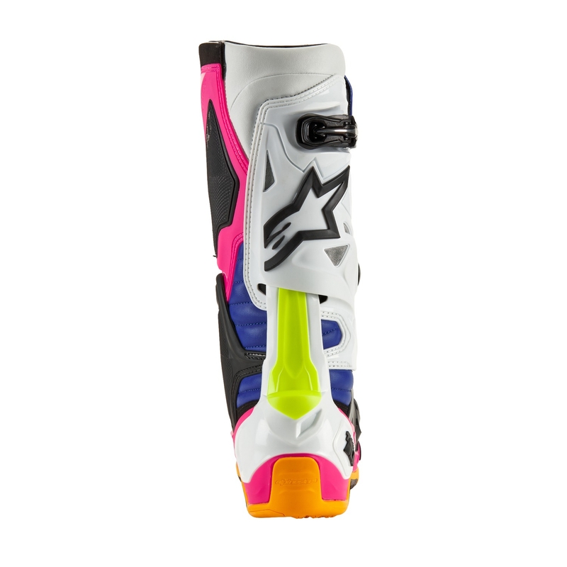 Alpinestars Tech 10 Limited Edition Coast White-Dark Blue-Pink-Fluo Yellow-Orange-Black motociklininkų batai