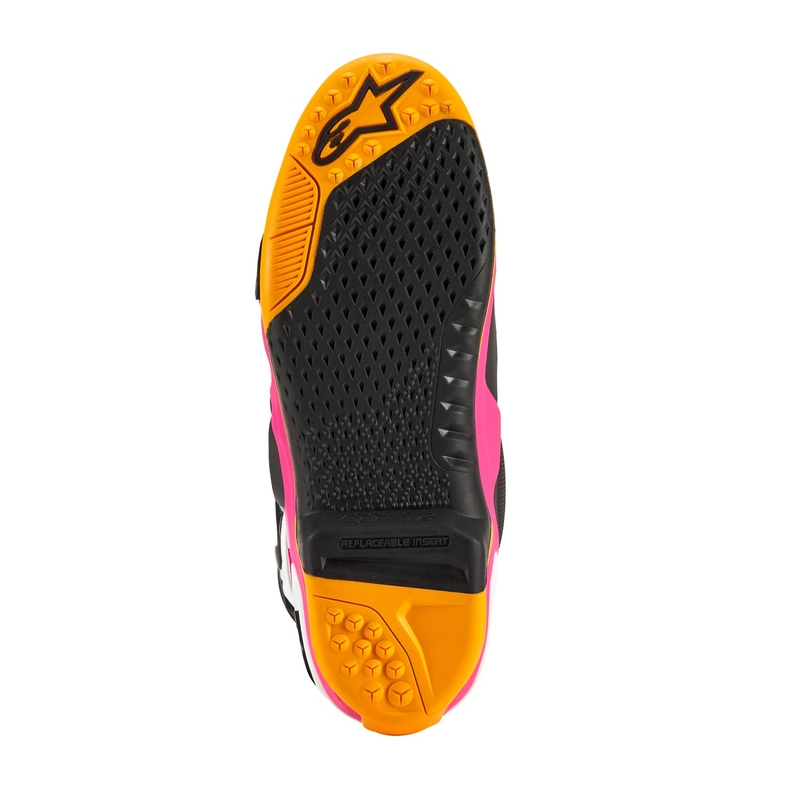 Alpinestars Tech 10 Limited Edition Coast White-Dark Blue-Pink-Fluo Yellow-Orange-Black motociklininkų batai