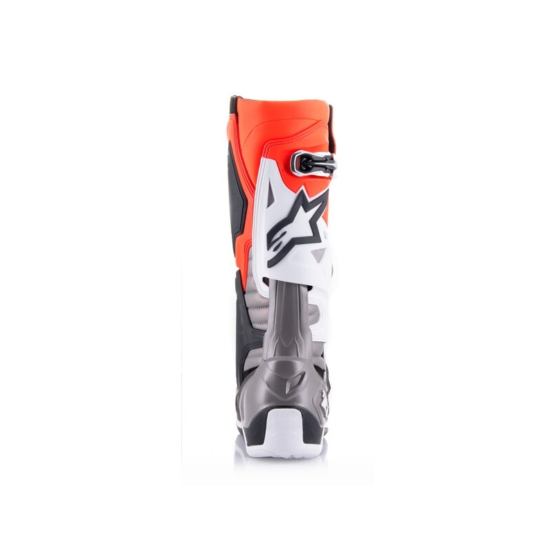 Alpinestars Tech 10 oranžiniai-geltoni-violetiniai-balti-juodi motociklininko batai