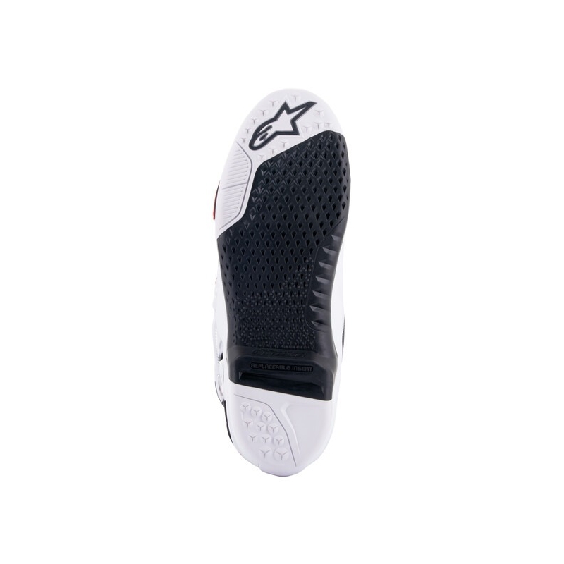 Alpinestars Tech 10 oranžiniai-geltoni-violetiniai-balti-juodi motociklininko batai