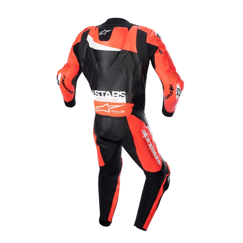 Jednodílná kožená kombinéza Alpinestars GP Plus 4 TECH-AIR kompatibilní černo-fluo červeno-bílá výprodej