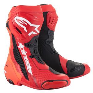 Alpinestars Supertech R fluo raudoni motociklininko batai