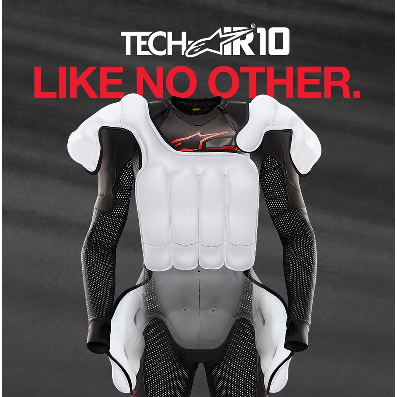 Alpinestars TECH-AIR®10 oro pagalvių sistema juoda-raudona-pilka