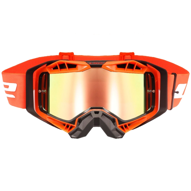 Motokroso akiniai LS2 Aura PRO juodai oranžiniai iridžio pleksi