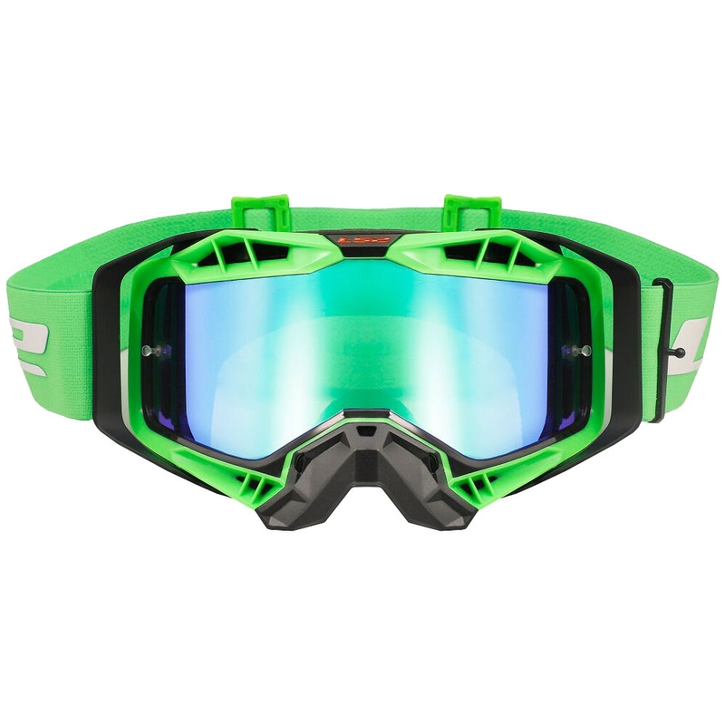 Motokroso akiniai LS2 Aura PRO black-green iridium plexi
