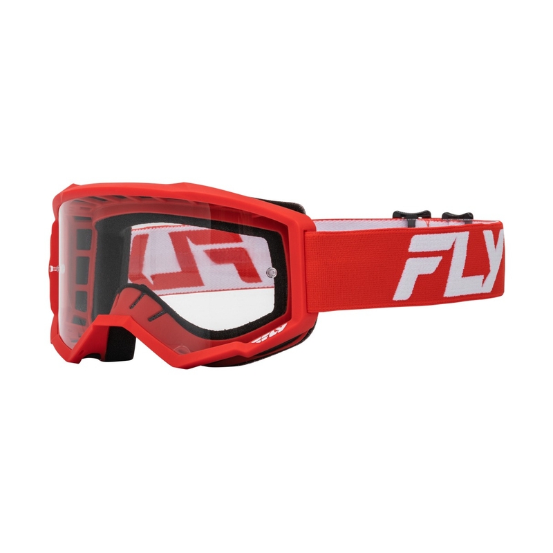 Dětské motokrosové brýle FLY Racing Focus červeno-bílé s čirým plexi