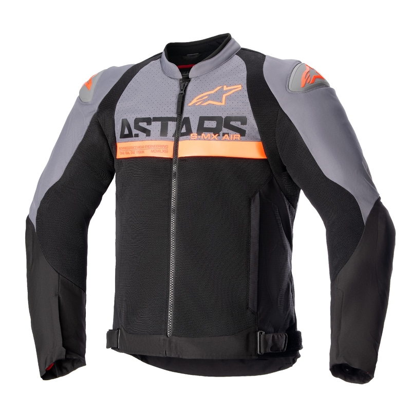 Alpinestars SMX Air tamsiai pilka-juoda-fluo oranžinė motociklininko striukė