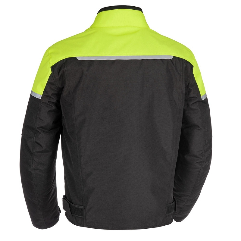 Oxford Spartan Short WP juoda-fluo geltona motociklininko striukė