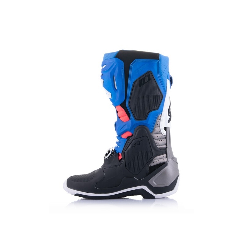 "Alpinestars Tech 10 Supervented" perforuoti mėlyni-violetiniai-rožiniai-balti-pilkai-juodi motociklininko batai