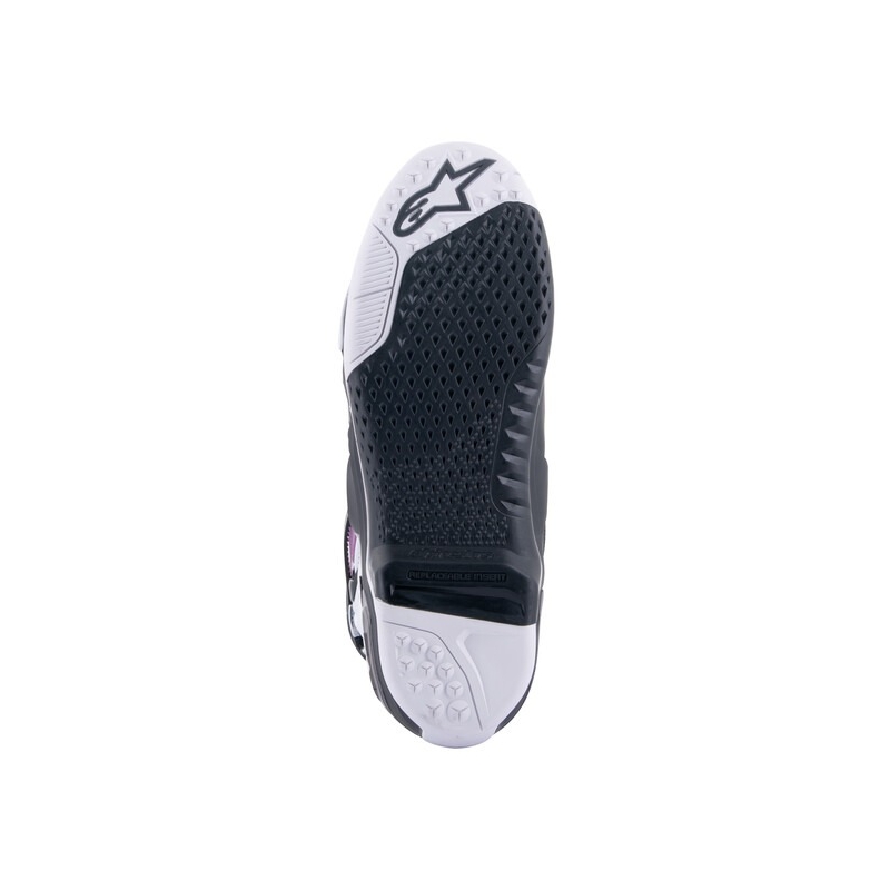 "Alpinestars Tech 10 Supervented" perforuoti mėlyni-violetiniai-rožiniai-balti-pilkai-juodi motociklininko batai