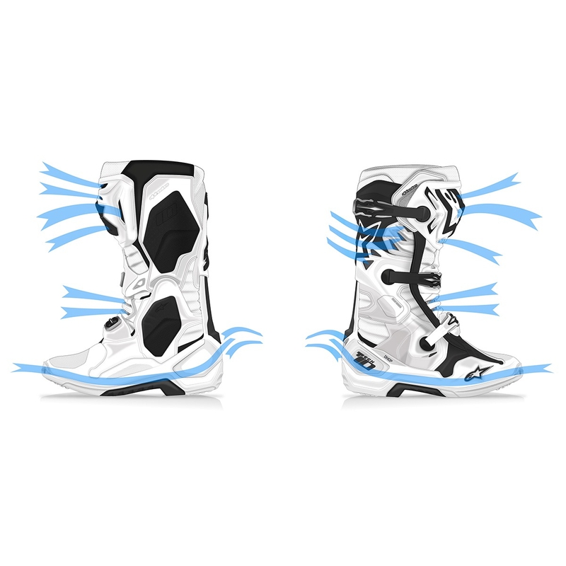 "Alpinestars Tech 10 Supervented" motociklininko batai Perforuoti balti