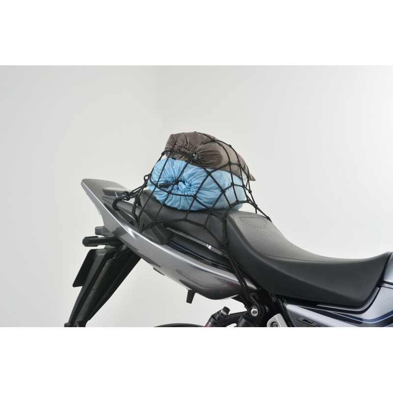 Lankstus bagažo tinklas motociklui su plastikiniais kabliukais Daytona 30 x 30 cm juodas