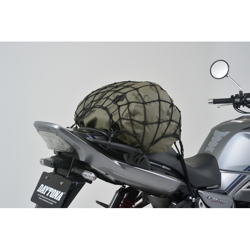 Lankstus bagažo tinklas motociklui su plastikiniais kabliukais Daytona 40 x 40 cm juodas