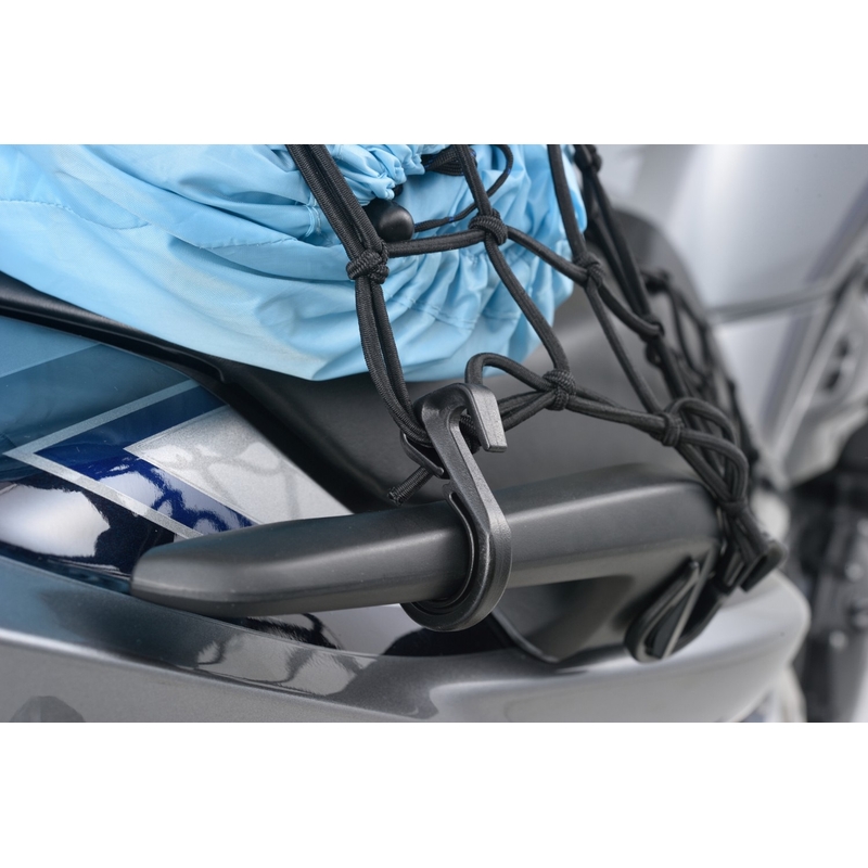 Lankstus bagažo tinklas motociklui su plastikiniais kabliukais Daytona 40 x 40 cm juodas